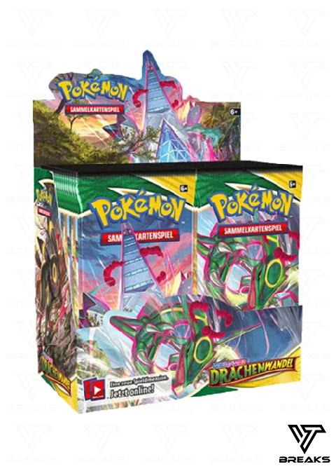 POKÉMON SCHWERT & SCHILD - DRACHENWANDEL BOOSTER DISPLAY DE INKL. ACRYLIC CASE - SEALED NACH HAUSE