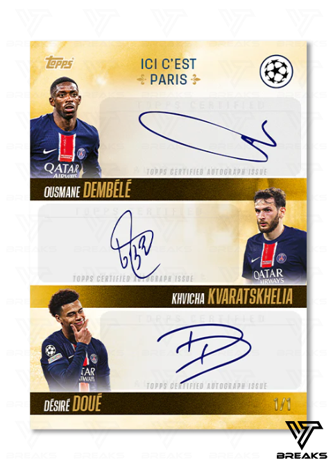 10 BOXES - PICK YOUR PLAYER - 2025 TOPPS PARIS SAINT-GERMAIN: CHAMPIONS d'EUROPE #4 - LIVEBREAK