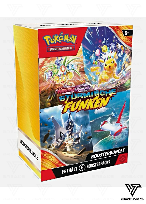 POKÉMON KARMESIN & PURPUR - STÜRMISCHE FUNKEN BOOSTERBUNDLE DE INKL. ACRYLIC CASE - SEALED NACH HAUSE