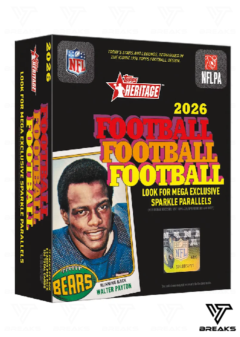 2026 TOPPS HERITAGE FOOTBALL MEGA BOX - SEALED NACH HAUSE