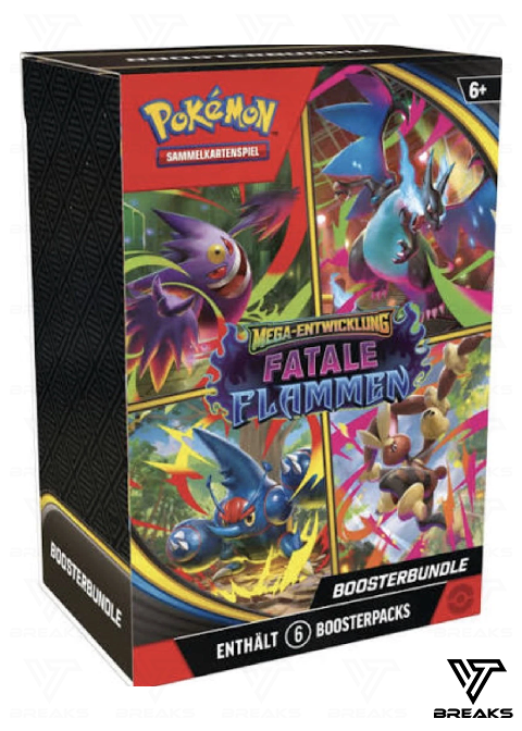 POKÉMON MEGA-ENTWICKLUNG - FATALE FLAMMEN BOOSTERBUNDLE DE - SEALED NACH HAUSE