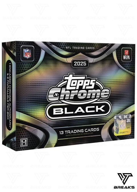 2025 TOPPS CHROME BLACK FOOTBALL HOBBY BOX - SEALED NACH HAUSE