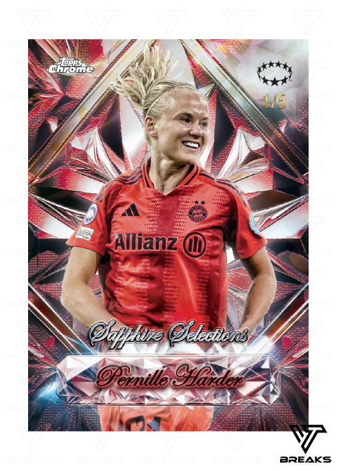 HALF CASE (5 BOX) - PICK YOUR TEAM/PLAYER - 2025 TOPPS CHROME SAPPHIRE UEFA WOMENS CHAMPIONS LEAGUE #1 - LIVEBREAK