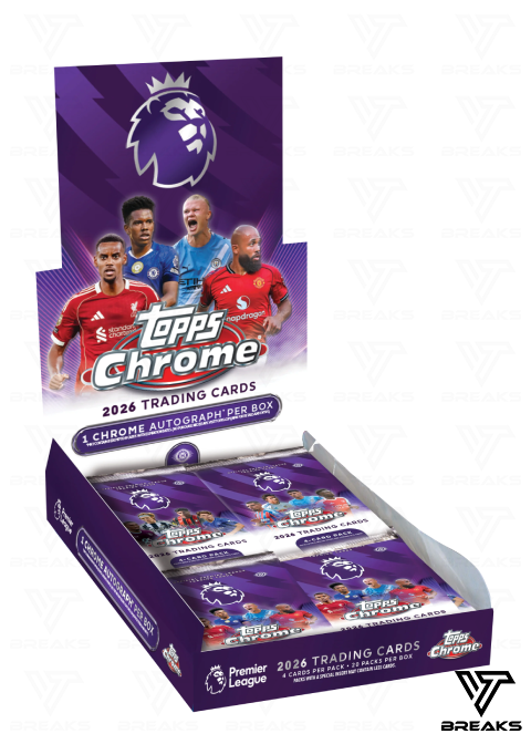 DUAL CASE (FULL CASE HOBBY+BREAKER) - PICK YOUR TEAM/PLAYER - 2026 TOPPS CHROME PREMIER LEAGUE HOBBY BOX #2 - LIVEBREAK