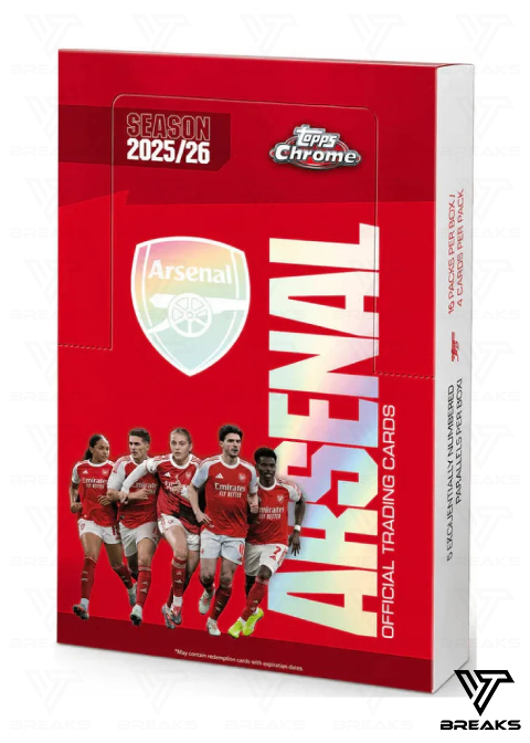 FULL CASE (12 BOX) - PICK YOUR PLAYER - 2025-26 TOPPS CHROME ARSENAL HOBBY BOX - LIVEBREAK #1