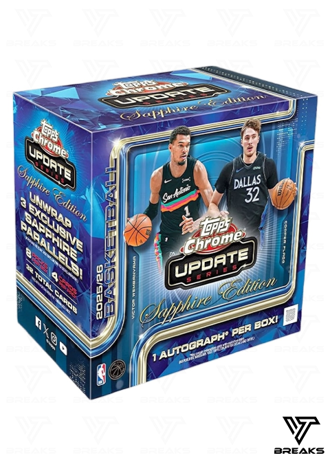 FULL CASE (10 BOX) - 2025-26 TOPPS CHROME UPDATE BASKETBALL SAPPHIRE EDITION - LIVEBREAK #1