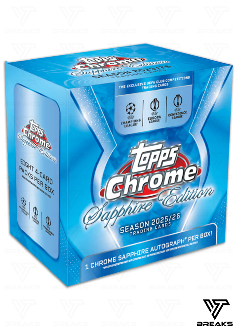FULL CASE (10BOX) PICK YOUR TEAM/PLAYER - 2025-26 TOPPS CHROME SAPPHIRE UCC HOBBY BOX - LIVEBREAK #1